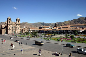 Main Square of Cusco. City tour in Cusco Peru.
