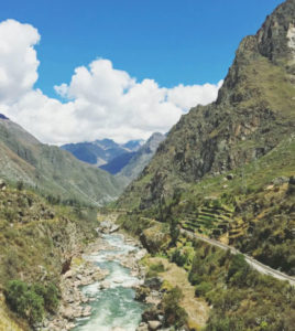 Andean Rivers landscapes in the Inca Trail