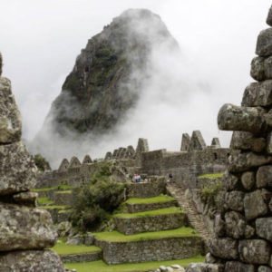 Machu Picchu ruins form inside landscape