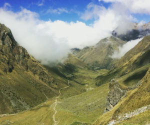 Andean valley landscape in the Salkantay Trek