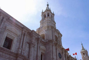 Arequipa Cathedral in the Main Suare in the City Tour