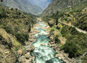 Urubamba River in the starting point of the Classic Inca Trail