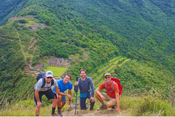 panoramic view of Choquequirao travelers