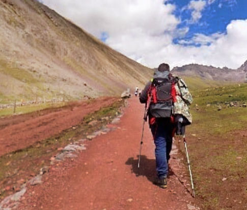 Tips for the Rainbow Mountain Hike: trekking poles will help you