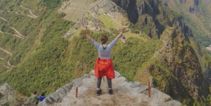 Huayna Picchu mountain at the top