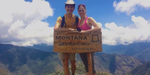 Machu Picchu mountain at the top