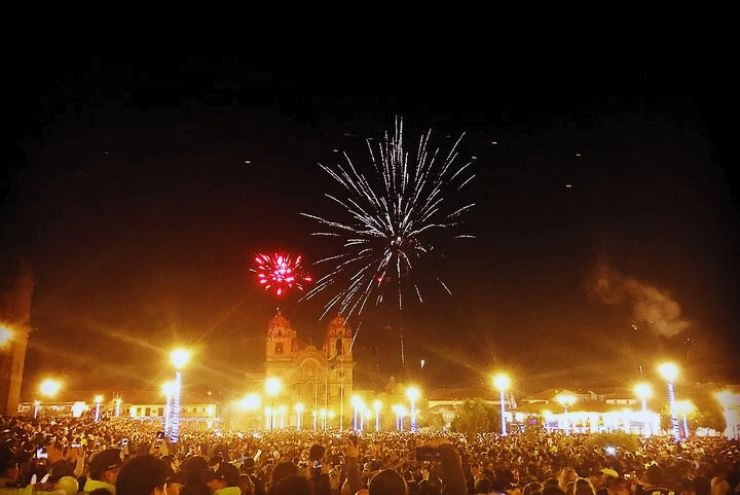 New year in the Main Square from Cusco
